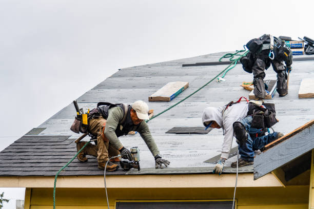 Professional Gutter Installation technician working in Canton, PA